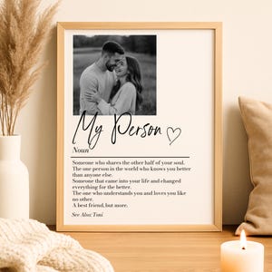 Personalised My Person Definition Print: Custom Photo Gift, Romantic Keepsake, Anniversary Boyfriend/Girlfriend Gift image 5