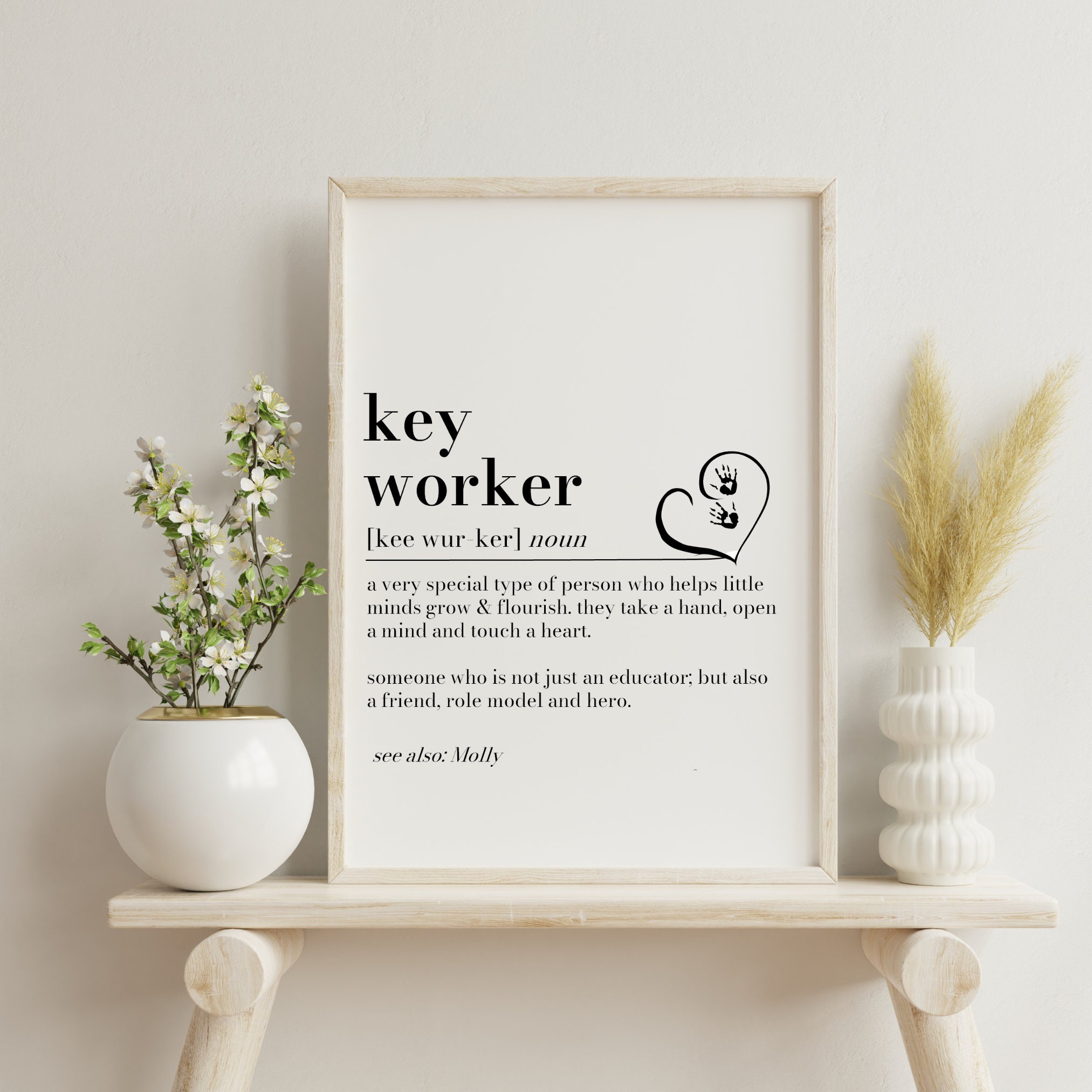 Key Worker Definition Print, Nursery Key Worker Gift, Nursery Key ...