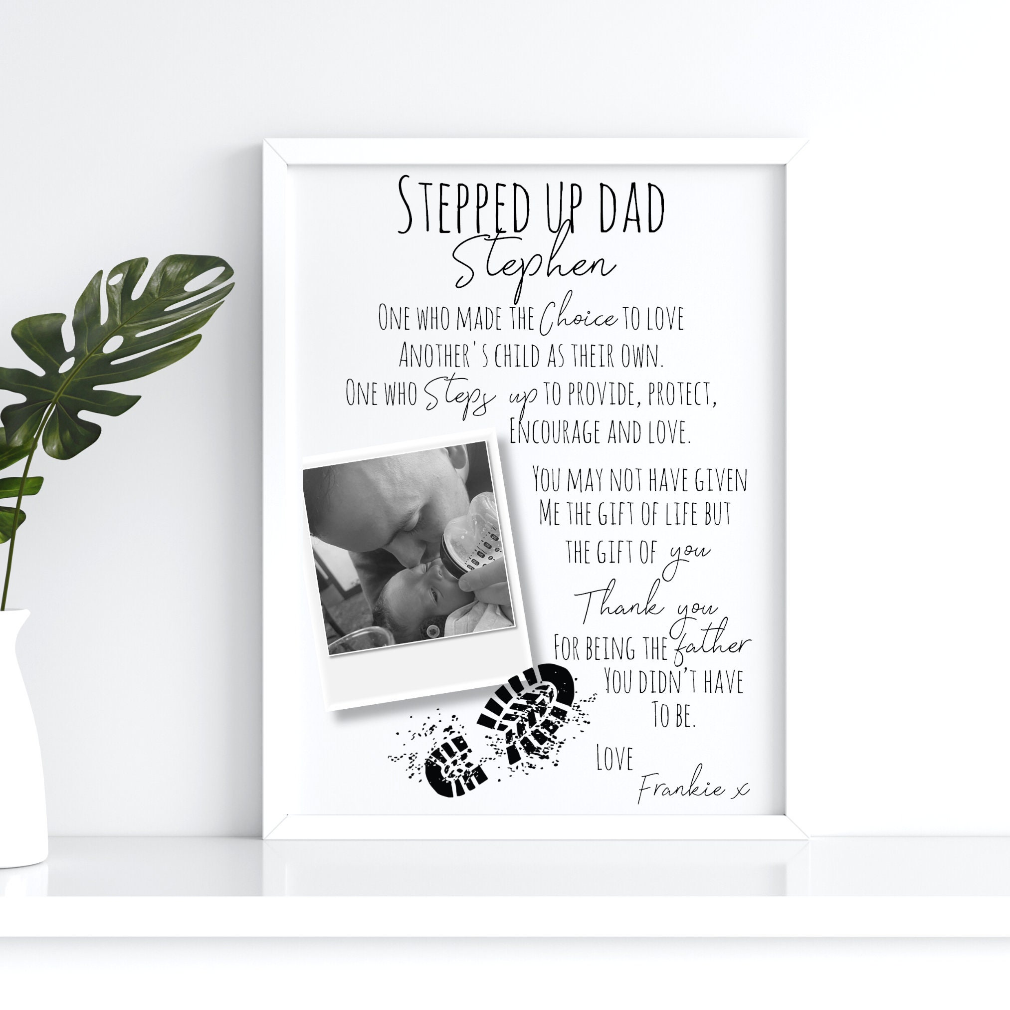 Step Dad Gift Stepped up Dad Gift Step Dad Poem Gift picture