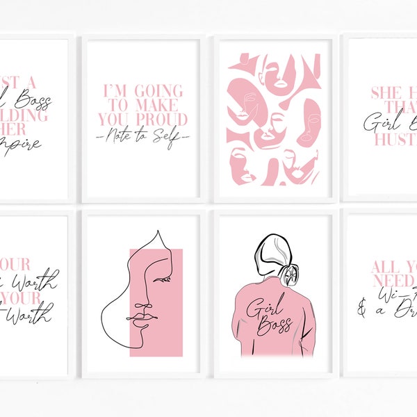 Pink Grey Wall Art Etsy UK