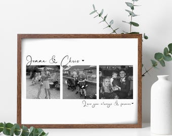 Couples Photo Frame, Personalised Boyfriend Girlfriend Anniversary Valentine’s Gift Him Her, Romantic Picture Keepsake