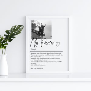 Stampa personalizzata con la definizione della mia persona, regalo fotografico per lui, regalo per lei, regalo di anniversario, regalo di San Valentino per lui e per lei, regalo per il fidanzato