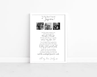 Personalised Friendship Gift, Friendship Quotes, Gifts for Friends, Friendship Prints, gift for best friend, friend pictures, christmas gift