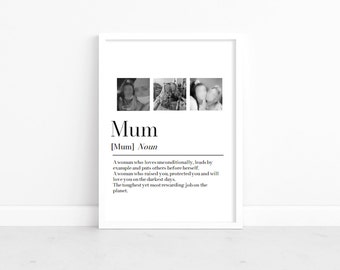 Mum definition Picture collage Gift for Mum, Mothers day gift, Gifts for Her, mother & daughter Gift, birthday gift for mum, gifts to frame
