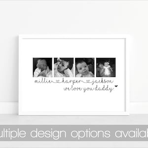 Fathers Day Personalised Picture Collage Print, Gift for Grandad, Gift from kids, Grandpa Gift, Family Collage for Dad, Fathers Day Quotes