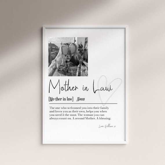 Personalised Mother in Law Picture Collage Memorable Gift for MIL, Mothers Day Gift, Gift for Her, definition, Birthday Gift for Mum In law