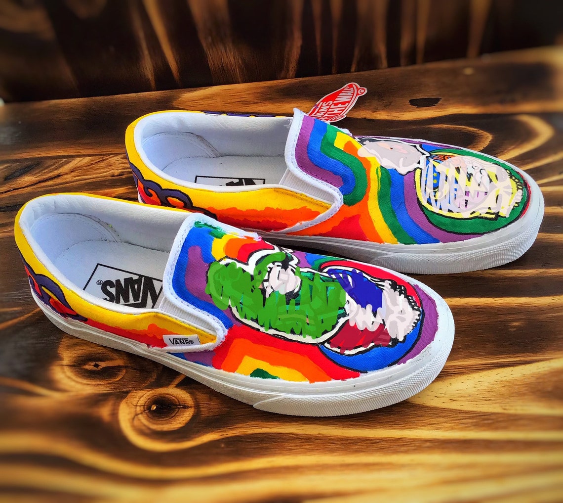 Custom Painted Vans and design hippy to hip hop band art | Etsy
