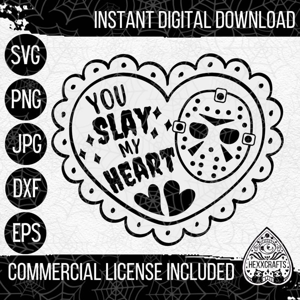 You Slay My Heart Horror SVG | Gothic SVG | Horror Clipart | Gothic dxf | Horror Movie SVG | Scary Movie svg | Horror movie png | Scary svg