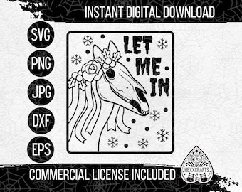 Mari Lwdy 'Let Me In' SVG | Gothic Christmas SVG | Christmas Cutting Files | Christmas dxf | Yule png | Yuletide SVG | Witchy svg | Hexmas