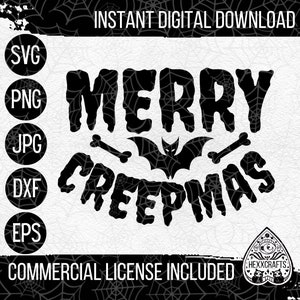 Merry Creepmas SVG | Gothic Christmas SVG | Cricut svg | Christmas Cutting Files | Christmas dxf Cutting Files | Gothic SVG Files