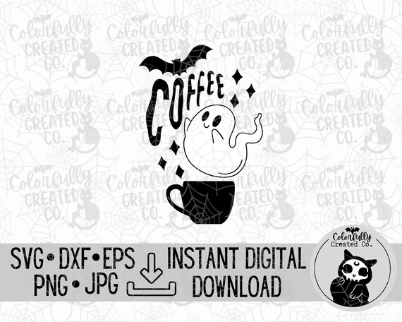 Coffee Ghost SVG Witchy SVG Cricut Svg Witch Cutting - Etsy Singapore