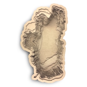 Lake Tahoe Topographische Schüssel, Konturkarte Seehaus-Dekor, Seekarte, Tiefenkarte, See-Geschenk, See-Haus, See-Kunst