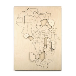Puzzle Places - Wood L.A. Map Puzzle - rompecabezas de Los Ángeles, California