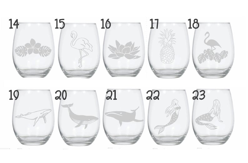 Etched Seashell Wine Glasses Etched Nautical Wine Glasses Etsy