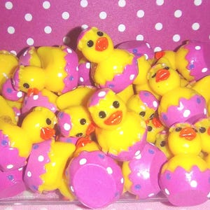 Mini Cupcake Ducks, Miniature Ducks, Pink Cupcake Ducks With Sprinkles Frosting
