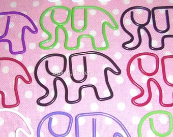 10 Elephant Paper Clips, Circus Elephant Paper Clips, Bookmarks, Paper Clip Bookmarks, Novelty Paper Clips