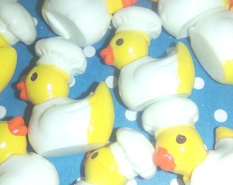 Mini Chef Ducks, Miniature Chef Ducks, Mini Yellow Ducks, Cruise, Jeepers, Cooking Themed Tiny Ducks Wearing Chef Hat, Baker Ducks