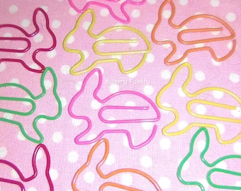 10 Bunny Paper Clips, Bunny Rabbit Paper Clips, Bookmarks, Paper Clip Bookmarks, Novelty Paper Clips