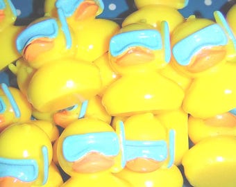 Mini Scuba Ducks, Miniature Snorkel Ducks, Mini Diving Ducks, Dollhouse Miniatures, Mini Scuba Ducks