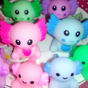 Set 8 Axolotl Squishies, Mama Axolotls & Her Babies, Squishy Toys, Party Favors, Desk Buddies