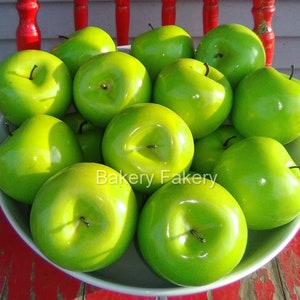 Green Apples Artificial Fruit Props, Granny Smith Apples Farmhouse Country Apples,  Chef Props, Fruit Vegetable Props, Home Staging