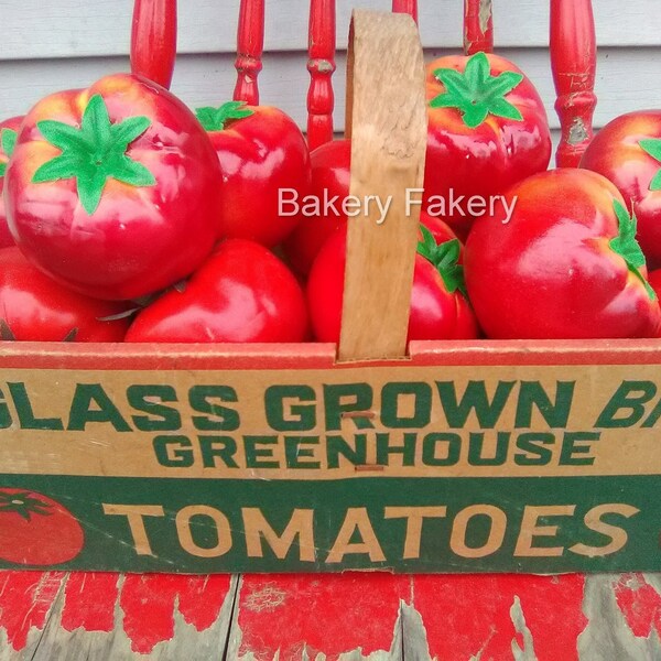 Tomato Props Artificial Tomatoes Large Red Faux Tomatoes Fake Fruit & Vegetable Bowl Fillers Culinary Kitchen Display Props