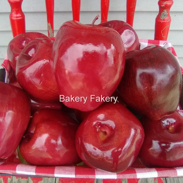 Apple Props Dark Red Delicious Apple Props Country Farmhouse Bowl Filler Fruit Props Realtor Home Staging Artificial Fruit