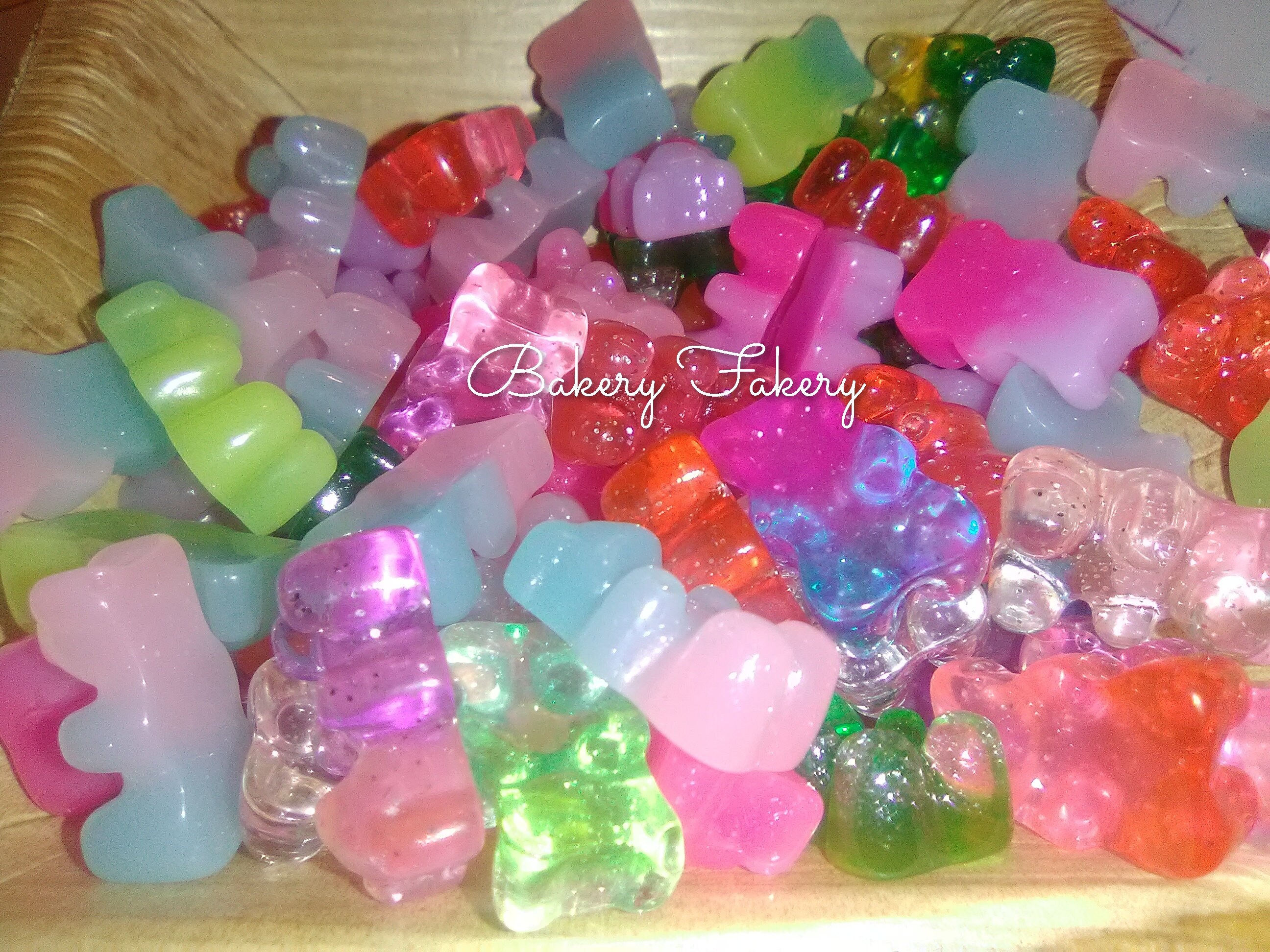 Fake Candy Cabochons, Fake Bear Candies, Faux Food Embellishments, MiniatureSweet, Kawaii Resin Crafts, Decoden Cabochons Supplies