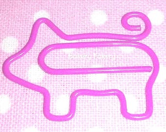 10 Pink Pig Paper Clips, Pig Bookmarks, Farm Animal Paper Clips