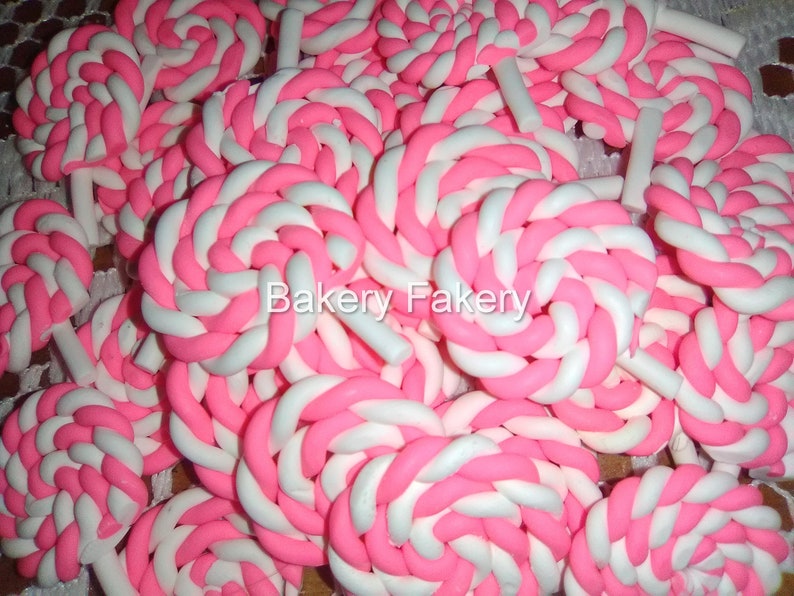 Fake Candy Lollipops Swirl Pinwheels Candyland Themed Lollipop Cabochons Miniature Pink Slime Charms Decoden Kawaii