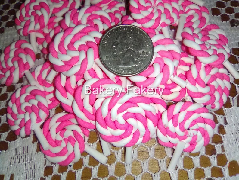 Fake Candy Lollipops Swirl Pinwheels Candyland Themed Lollipop Cabochons Miniature Pink Slime Charms Decoden Kawaii