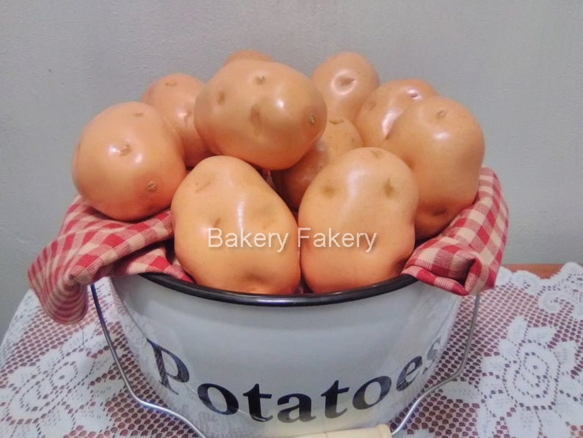 Fake Potatoes Set of 6 Large Artificial Potatoes Culinary Etsy