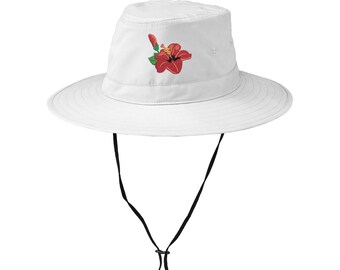 tropical bucket hat with string