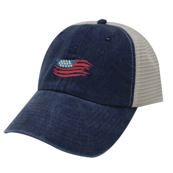 Ink Stitch USA Flag Embroidered Summer Trucker Caps Summer | Etsy