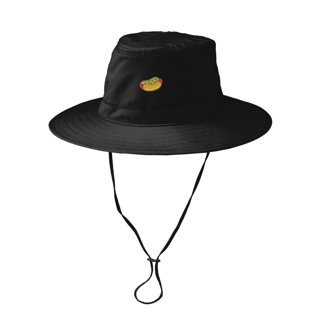 Ink Stitch Hotdog Embroidered UPF 30 Summer Bucket Hat With - Etsy