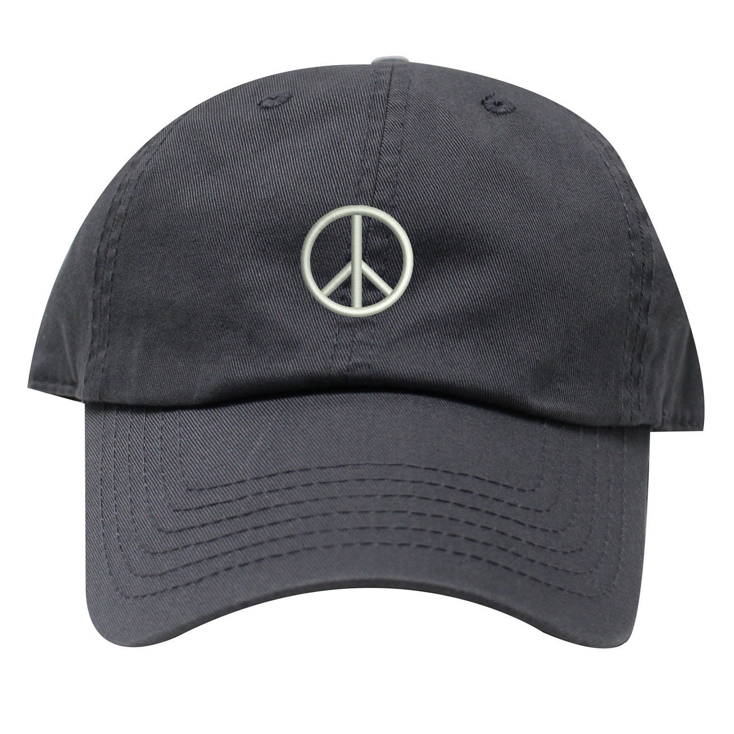 Ink Stitch Peace Sign Cotton Baseball Unstructured Caps 21 | Etsy