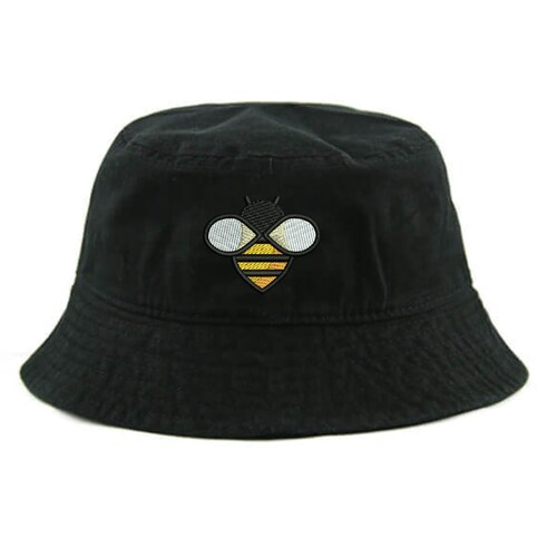Ink Stitch 1500 Adult Unisex Bee Embroidered Summer Cotton Bucket Hats - 8 Colors