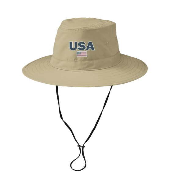 American Flag Embroidered UPF 