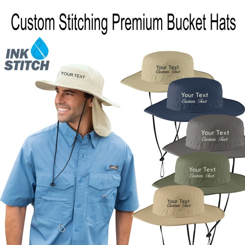 Customized Embroidered Bucket Hat Custom Text Embroidery - Etsy