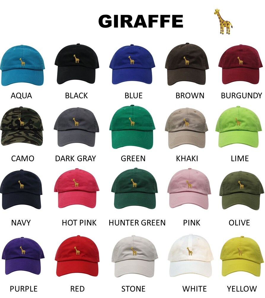 Ink Stitch Giraffe Embroidered USA Baseball Unstructured Caps - Etsy