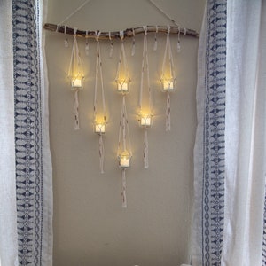 kwartskristal kandelaar drijfhout muur hangen / boho interieur / boho wanddecoratie / hangende meerdere plantenbakken / Moederdagcadeau