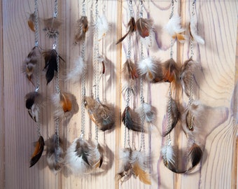 Long Dangling Feather Chain Earrings / Festival Earrings / Bohemian Jewelry / Boho Earrings / Festival Style / Free Spirit Accessories