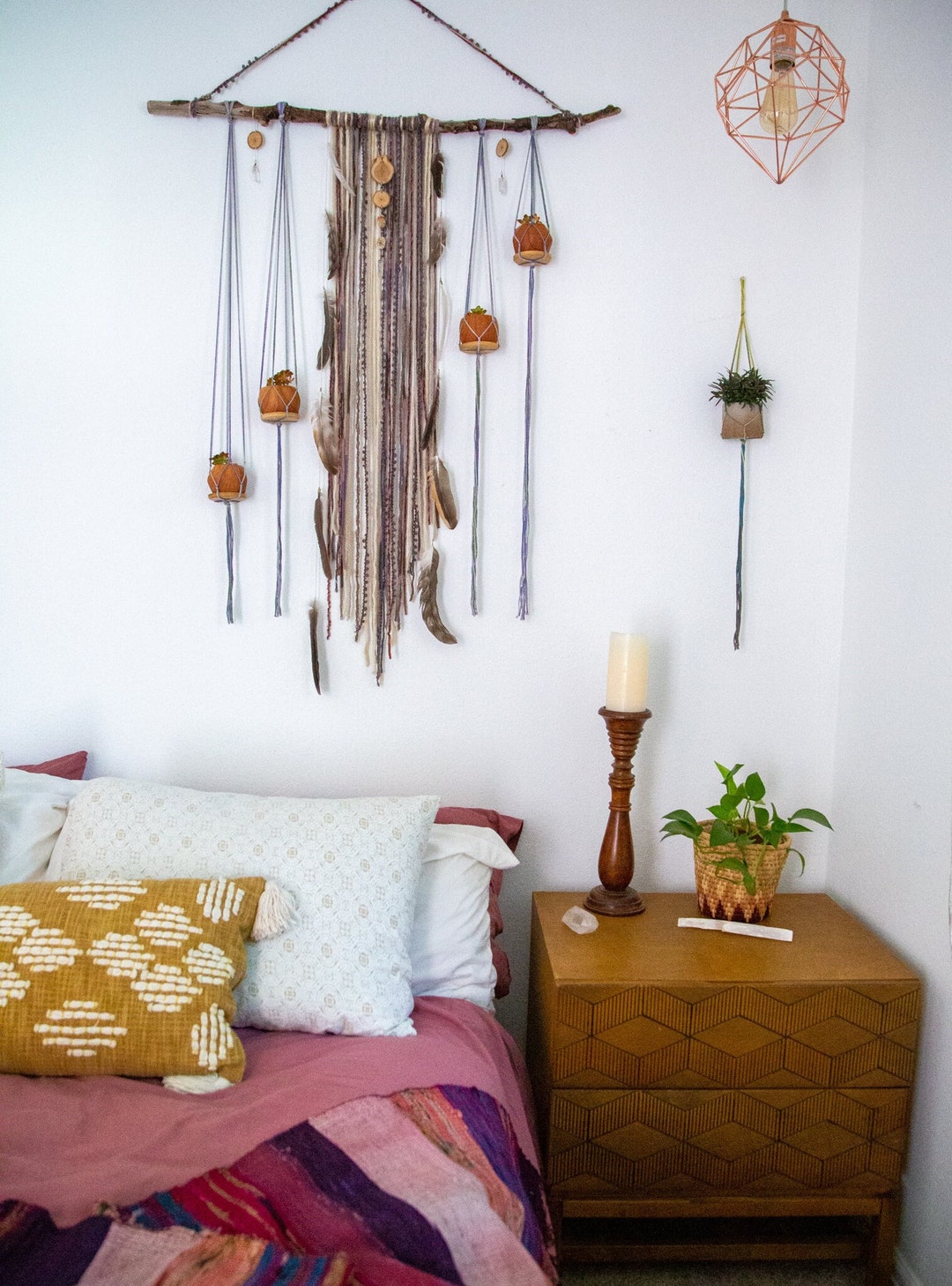 Multiple Plant Hanger/ Hanging Plant Wall Decor/ Plant Home Decor