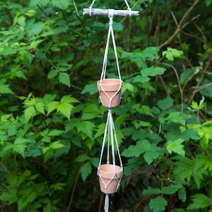 Tiny Plant Hangers |  Double Plant Hanger | Wall Plant Hanger | Plant Wall Hanger | Succulent Holder |  Hanging Planter | Home Decor