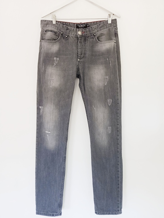 Philipp Plein 32 men's jeans. Straight cut gray je