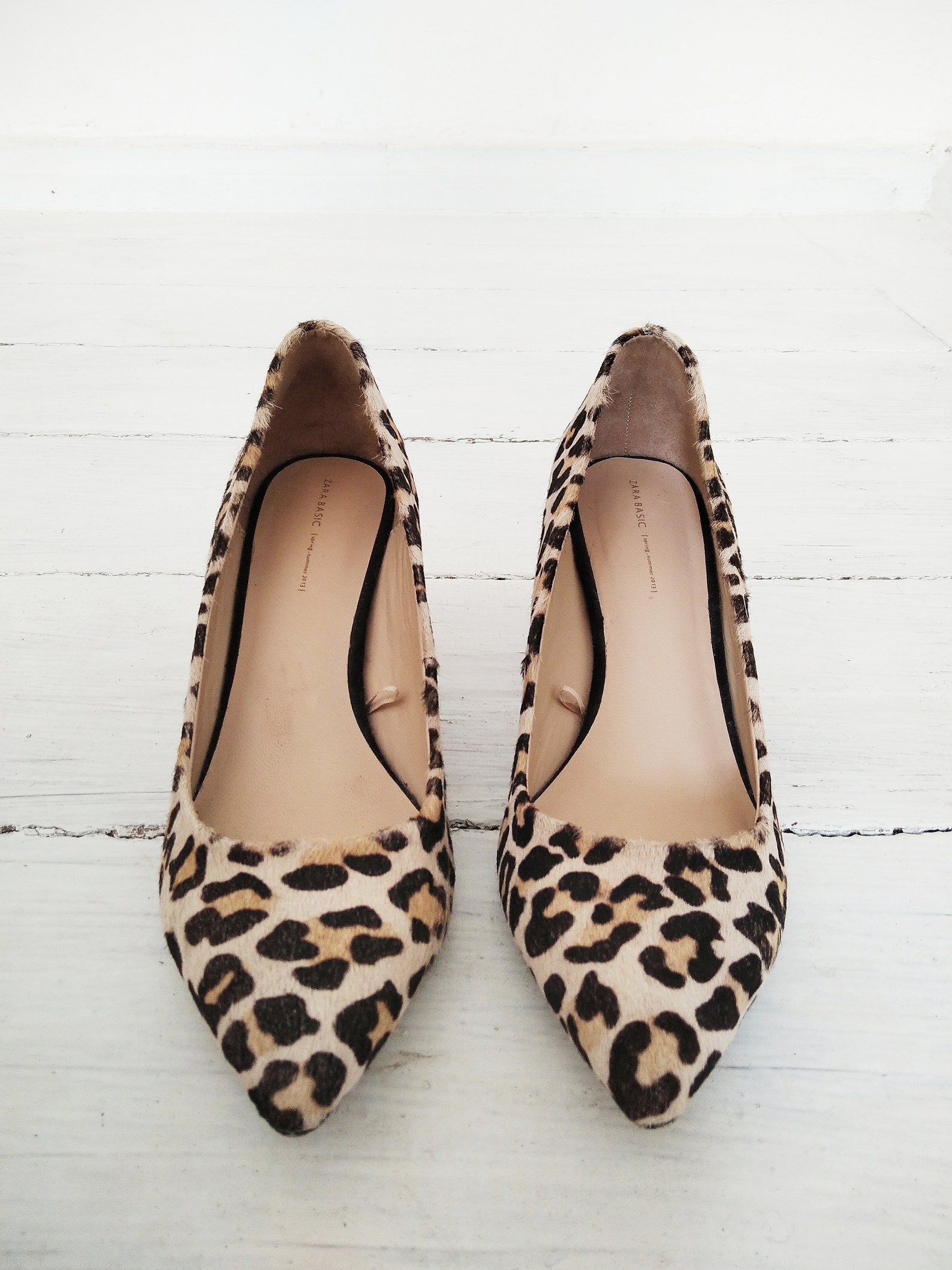 Vintage ZARA Basic shoes. Animal print shoes. High heels Etsy