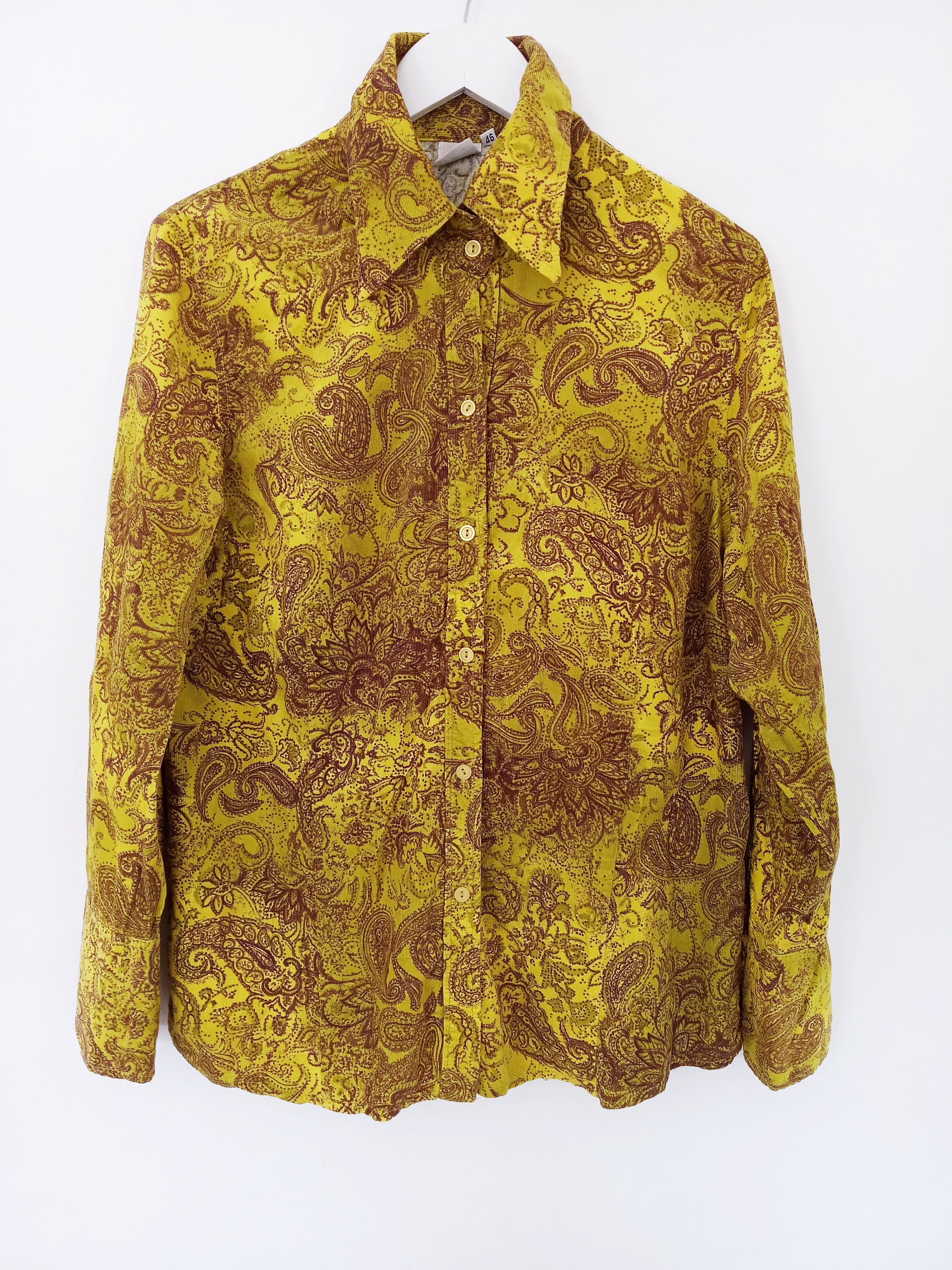 Vintage corduroy shirt. Corduroy light green shirt. | Etsy