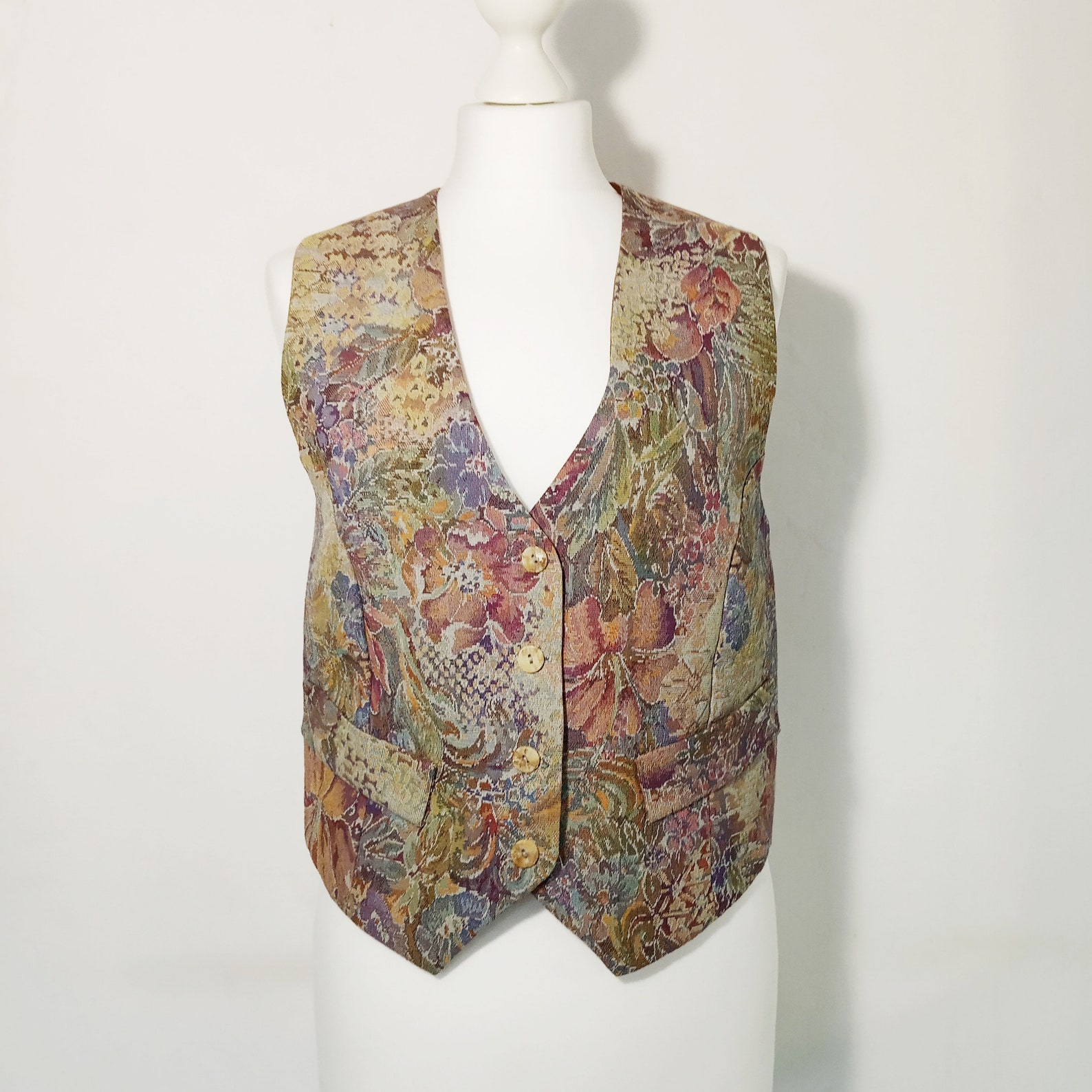 Tapestry Vest. Victorian Women's Pastel Vest. Etsy