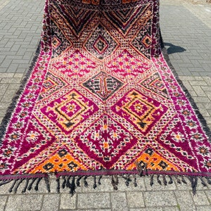 Beni Mguild Berber Rug with a beautiful Indigo Blue base | Very rare Moroccan Berber Rug | 100% wool and all natural materials