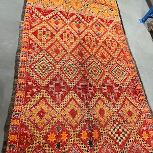 Beni Mguild Berber Rug with a beautiful Indigo Blue base | Very rare Moroccan Berber Rug | 100% wool and all natural materials